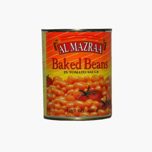 AL MAZRA BAKED BEANS WITH T.SAUCE 395GM فاصوليا مطبوخة المزرعة 395جرام