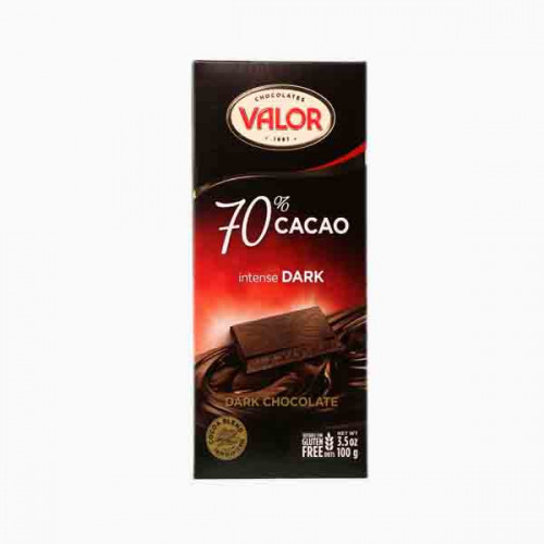 VALOR DARK CHOCOLATES 70% 100GM فالور شوكلاته داكنة 70 %   100 جرام