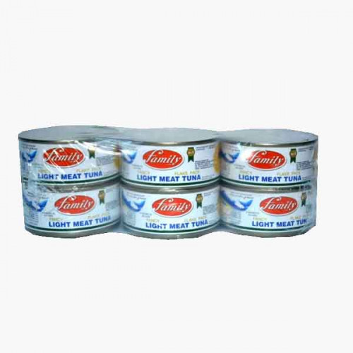 FAMILY LIGHT MEAT TUNA FLAKES 185GM 5+1 FREE لحم تونا فلاكس عائلة 185جرام5+1