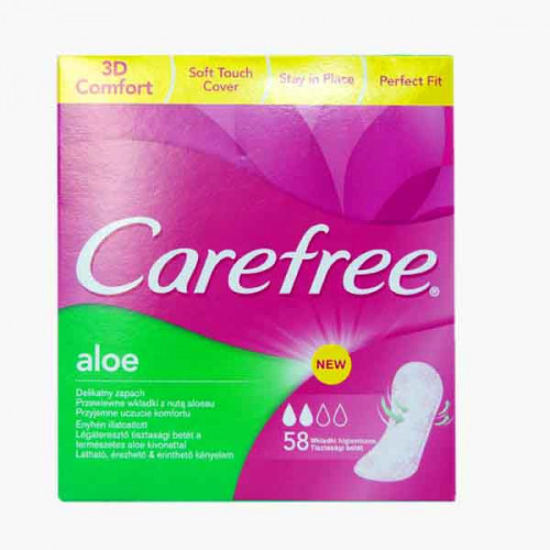 CAREFREE ALOE 56'S كيرفري فوط صحية برائحة الصبار 58 حبة 