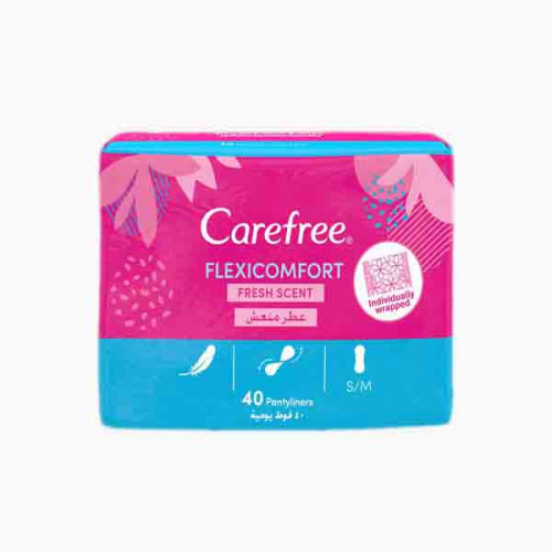 CAREFREE FLEXI COMFORT FRESH 40S كير فري فوط يومية فليكسي كومفورت فريش 40 حبة