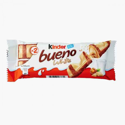 FERRERO KINDER BUENO WHITE T2 39GM شوكلاته فيراروتي2  39 جرام