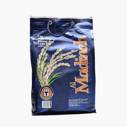 AL MADINAH EXTRA LONG  BASMATI 1121 RICE 5KG أرز حبة طويلة المدنية 5 كغ 