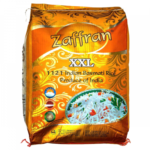 ZAFFRAN BASMATI RICE INDIAN1121 XXL 20 KG أرز بسمتي الهندي 20 كغ 